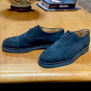 GIORGIO ARMANI Men's Black Suede Lace Up Oxfords